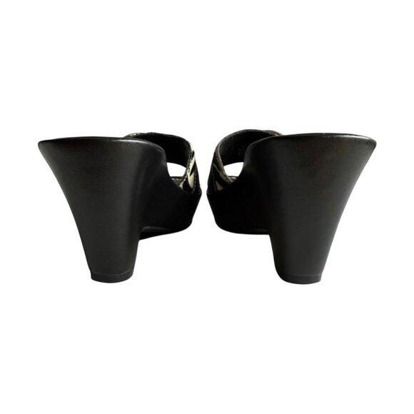 Franco Sarto Leather Wedge Sandals | 6M | Black - Picture 9 of 12